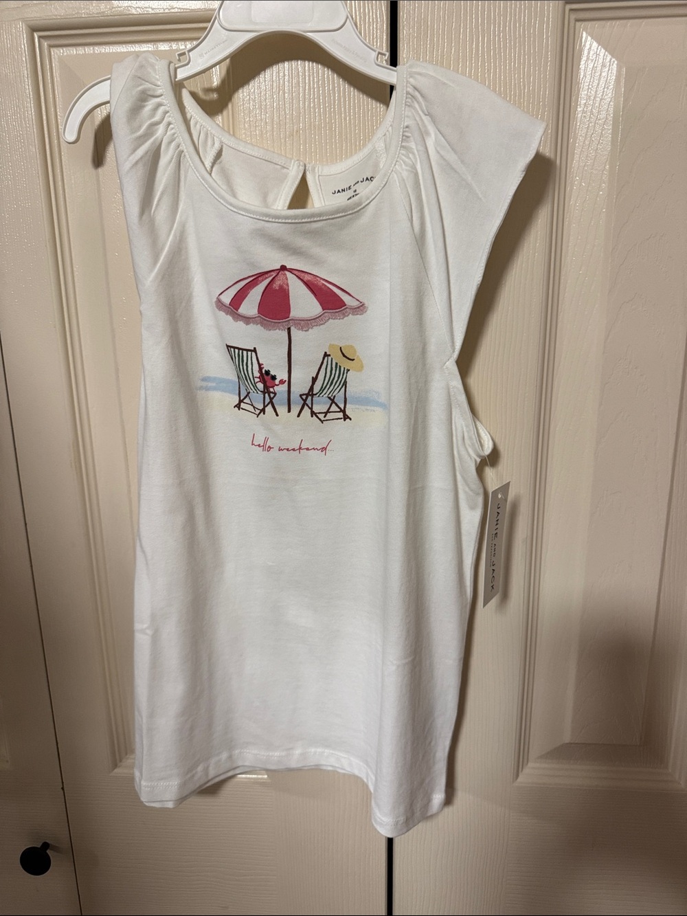 White Kids Beach Graphic Tank Top - Jamie + Jack
